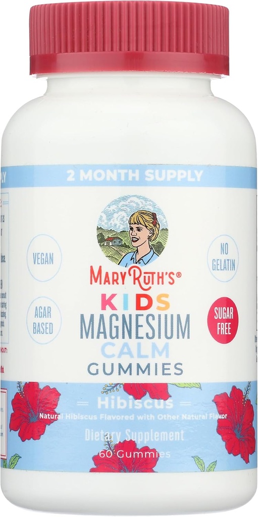 MaryRuth'in | 2 Ay Supply | Sugar Free | Calm Magnezyum Gummies for Kids 2+ | Bone Health |dis Abors | Essential Mineral | Vegan | 60 Sayı