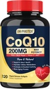 DRFOSTER Coq10 200 mg, Coenzyme Q10 Antioksi ve Enerji Üretimi için, 6X Yüksek E ve PQ & Black Pepper Türlü, Co q 10 Supplement 120 Hizmetler