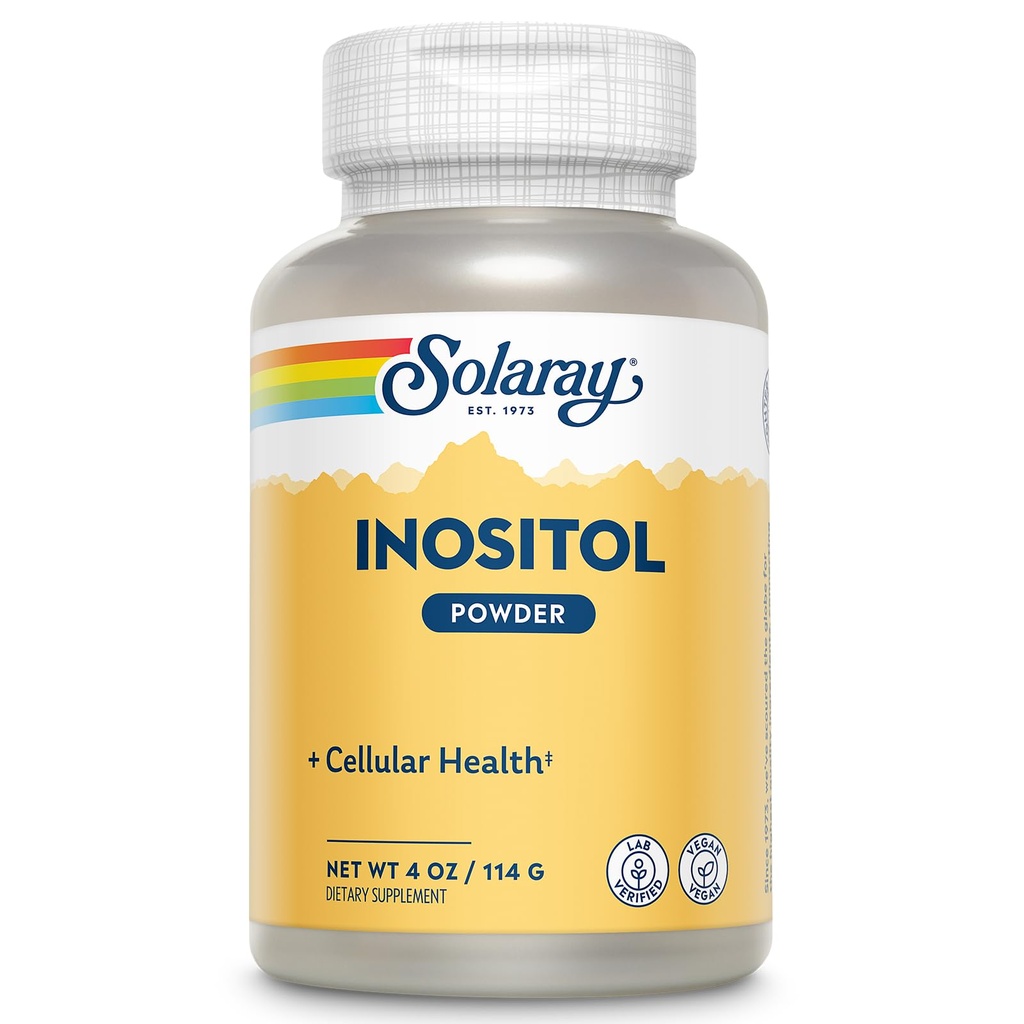 SOLARAY Pure Inositol Toz - Hücre Sağlığı Desteği - Vegan, Lab Onaylandı - 163 Hizmet, 4 OZ (4oz, 162 Serv.)
