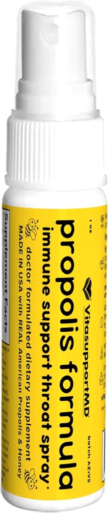 VITASUPPORTMD Propolis Formula Throat Spray - Γιατρός Formulated, Κατασκευασμένος στις ΗΠΑ για την υποστήριξη του ανοσοποιητικού με φυσικά αντιοξειδωτικά, 1 fl oz