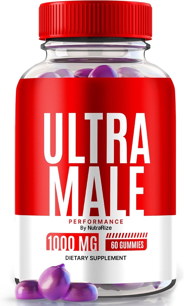 Ultra Erkek Gummies 1000 MG, Vitamin Gummies, All Natural Supplement to Boost Daily Performance ve Genel Sağlık, Resmi UltraMale İncelemeleri (60 Gummies)