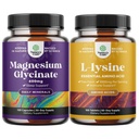 Glycinate Capsules for Women & Men for Mood and Relaxation ve L-lysine Essential Amino Asits for Eye Health Lip Care Bone Support Immune System Support Muscle growth