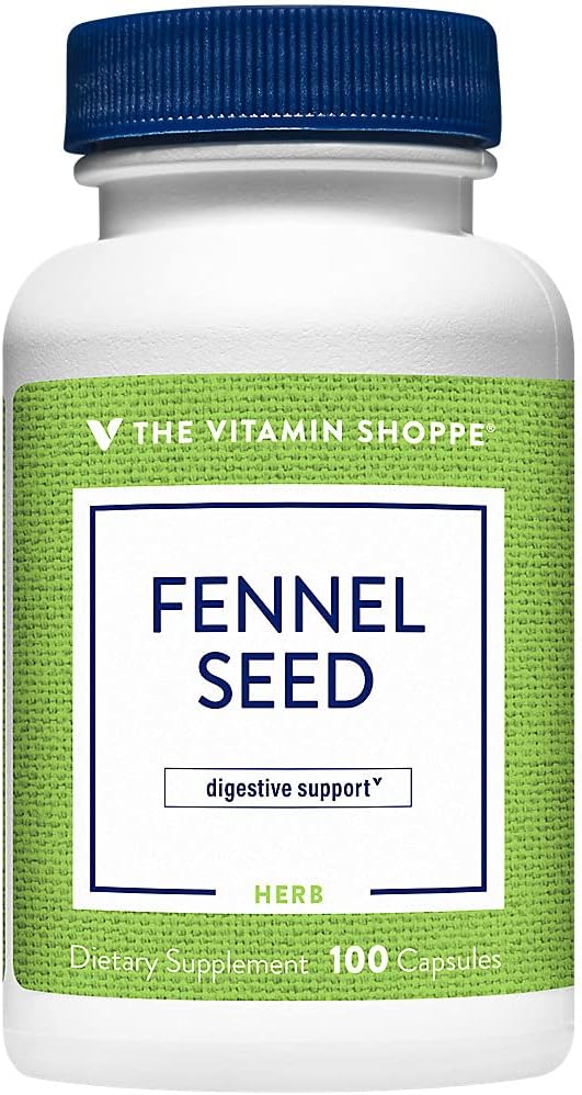 Dükkan Vitamini Fennel Tohum 480MG (Foeniculum Vulgare Tohum), Digestive Support & Intestinal Health (100 Capsules) için herbal Supplement