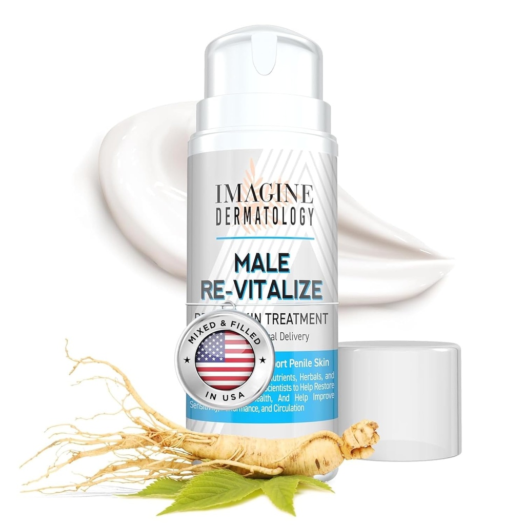 Orijinal Erkek Re-Vitalize Penile Health Relief Cream Soothe Koruma Irritated Chaffed Skin TSA Compliant Boyutu (3.3fl oz/ 100 ml)