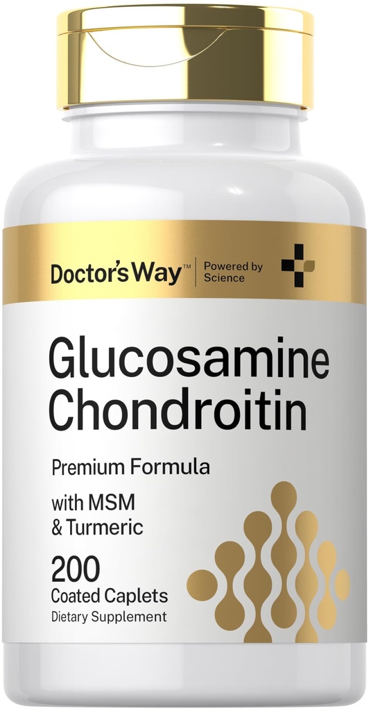 Doktor'un Way Glucosamine Chondroitin MSM Turmeric | 200 Caplets | Advanced Support Complex | Non-GMO, Gluten Free Supplement Supplement Supplement