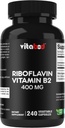 Βιταμίνη Β2 (Riιβοφλαβίνη) 400 mg 240 Καψάκια χορτοφαγικής - Υποστήριξη Κυτταρική Ενέργεια και Ερυθροκυτταρική Παραγωγή