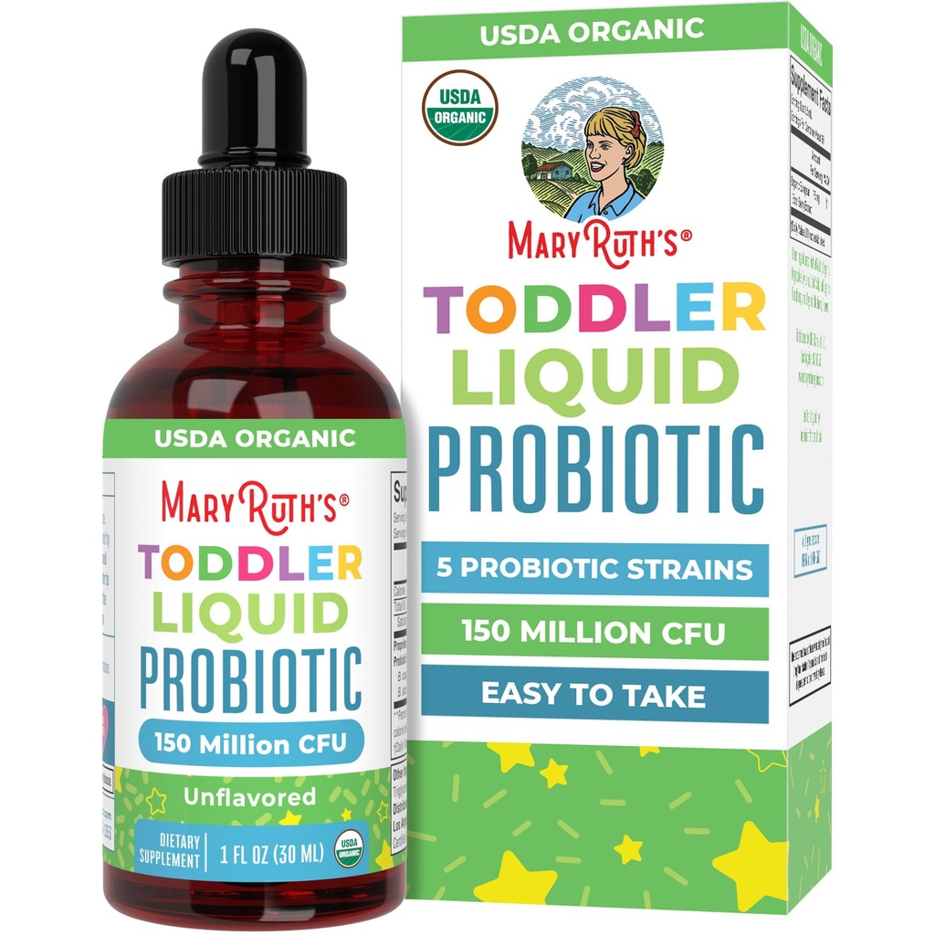 MaryRuth Organics Cocomelon Toddler Probiyotik Liquid Drops | Çocuk Probiyotikleri for Ages 1-3 | 5 Probiyotik Strains | 150 Milyar CFU Per | USDA Organic | Sugar Free | Gluten Free | 1 Fl Oz