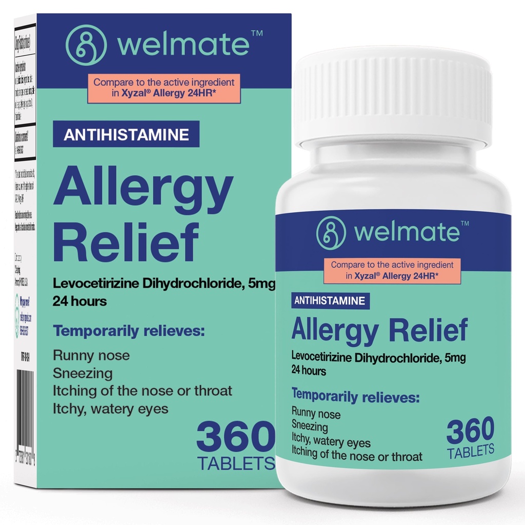 WELMATE - Levocet referenceine Dihidrchloride 5 mg (360 ct) - Drowsy Antihistamin - Genric Antis - Over-The-Counter Drug
