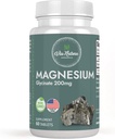 Magnezyum Glycinate 200 mg | Gluten Free | Non-GMO | Via Natura Organics tarafından 60 Tablo