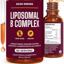 Liposomal B Vitaminleri Kompleksi - Enerji, Beyin ve Cilt Sağlığı, Saç ve Çiçeği, Gelişmiş Liposomal Teslimat, Vegan, Non-GMO, 2 Fl Oz Oz