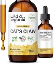Wild & Organic Cats Claw Tincture - Immune Support Supplement - Liquid Cats Claw Supplement - Vegan, Sugar & Alkol-Free Bark Extract Drops - 2 fl oz
