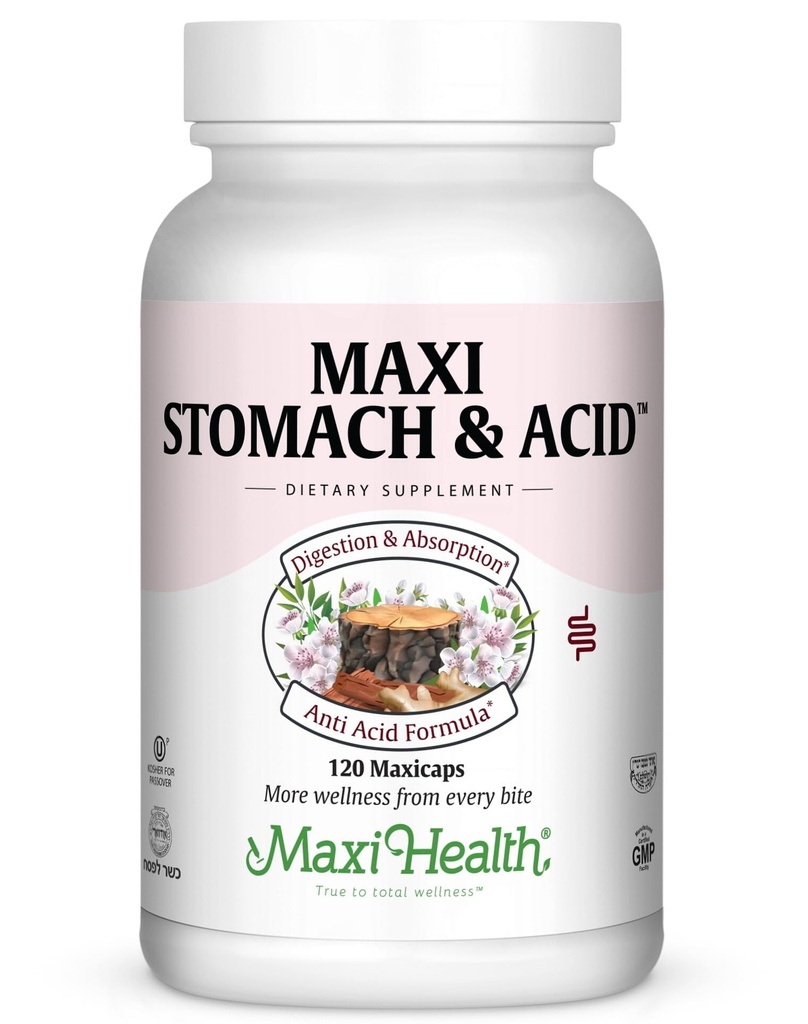 Maxi Υγεία Στομάχι Anti Acid Υποστήριξη Πλήρης Κάψουλες Spectrum, 120 Count - Kosher για το Πάσχα