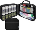Büyük Pill Şişe Organizer, Tıp Bag, İlaçlar, Vitaminler ve Tıbbi Malzemeler - Seyahat Hekimliği ve Depolama Med Bag Elastic Bands - Black (Without Lock)