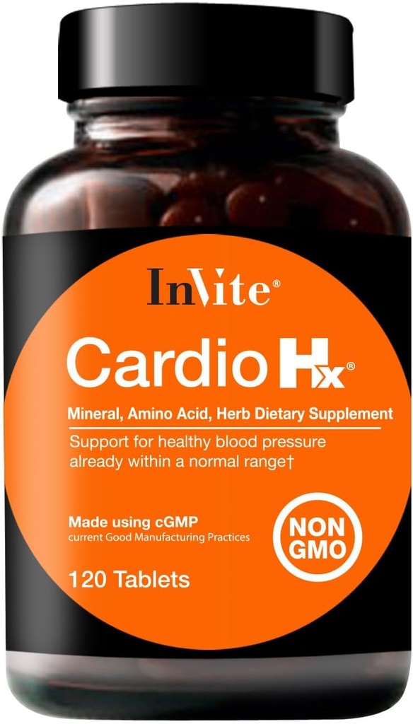 InVite Health Cardio Hx® - Υποστήριξη για την Κυκλοφορική, Καρδιαγγειακή και Καρδιαγγειακή Υγεία - Περιέχει Μαγνήσιο, Ταυρίνη, Μπέρι Hawthorn - 120 Δισκία (2- Πακέτο)