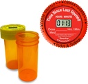 TimerCap Otomatik Olarak Son Açıklanandan Bu Zaman Gösteriyor - Akıllı Pill Şişe Cap İlaçlar Hatırlatıcı Örnek (Qty 21.8 oz Amber Şişeleri) CRC