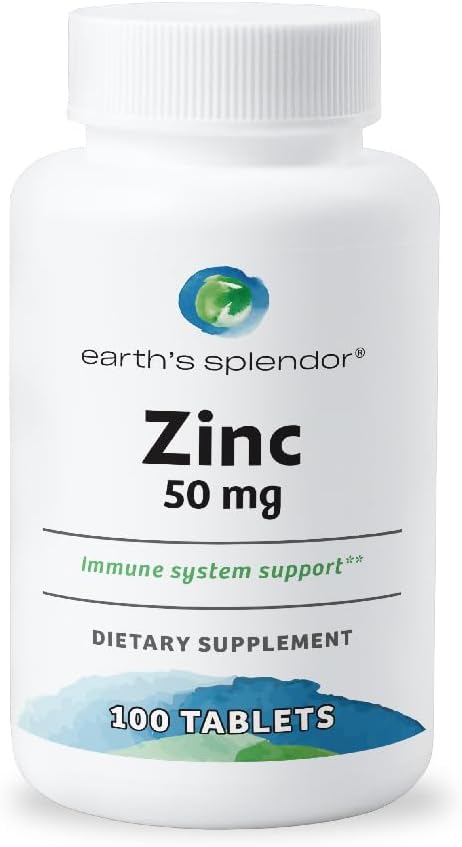 Dünya'nın Splendor Immune Support Supplements, çinko 50 mg ile, Skin Health'i korumaya yardımcı olur, Buğday Ücretsiz, Yapay Renk veya Flavor, Erkekler ve Kadınlar için Mineral Supplements (100 Tablet)