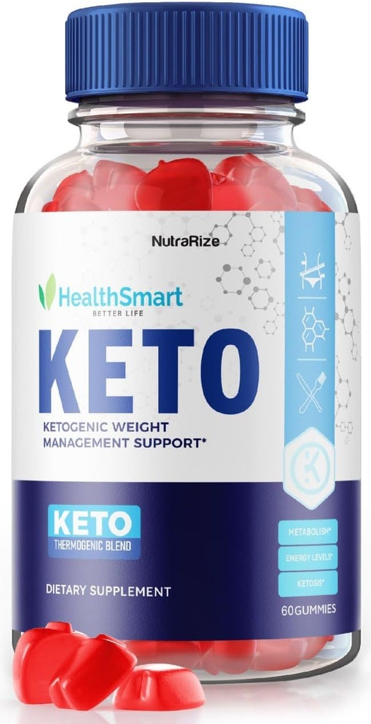 Gelişmiş Kilo kaybı için SağlıkSmart Keto ACV Gummies, Maksimum Güçlü Tamam, Gomitas Yorumları (60 Gummies)