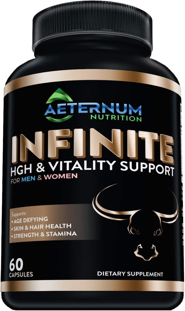 Infinite - HGH - τεστοστερόνη - συμπλήρωμα ζωτικότητας-Περιλαμβάνει Argnine-Γλουταμίνη, και More! Υποστηρίζει τη δύναμη, Stamina, το δέρμα & την υγεία των μαλλιών, μυϊκή ανάπτυξη. για άνδρες και γυναίκες 60 κάψουλες ανά φιάλη.