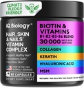 Keratin, Collagen Kompleksi 30000 mcg - Saç Kaybı ve Güçlü Kalınlık için Kapsüller - Skin & Nails Vitaminleri, Biotin 10000 Artılar ve Collagen Supplements - 60 Pills