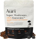 Auri Super Mushroom HSN Gummies - Saç Skin ve Nails Gummies Fonksiyonel Mushrooms Supplement - Wild Chaga, Chlorophyll, Lutein ve Astaxanthin - 60 Orange Citrus Gummies