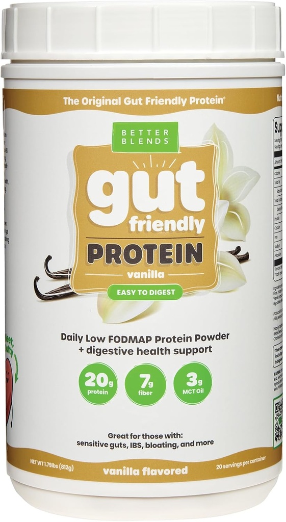 Collagen, ve Oat Protein Toz- Low FSUNAP sertifikalı, Daily-Free, Soy-Free, 100% Gut-Friendly ve Non-Bloating, Vanilla, 20 Hizmet