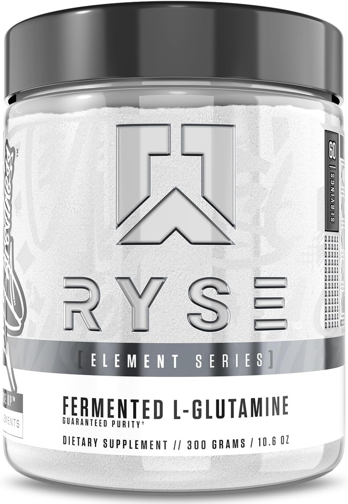 RYSE Element Series Fermented L-Glutamine-Acid | Muscular & Cellular Recovery & Hydration | Gut, Intestinal, & Immune Health | 60 Servisler