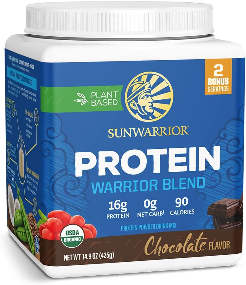 Organik Bitki Tabanlı Protein Toz | Vegan Organik Protein Toz Çikolatası BCAA Amino Filler & Gluten Ücretsiz (Chocolate, 17 Hizmet)