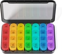 Zoksi Pill Organizer 4 φορές την ημέρα, BPA δωρεάν εβδομαδιαίο κουτί ταξιδιών, καθημερινή θήκη χάπι με 28 διαμερίσματα για να κρατήσει ιατρική, βιταμίνη και συμπλήρωμα (μαύρο)