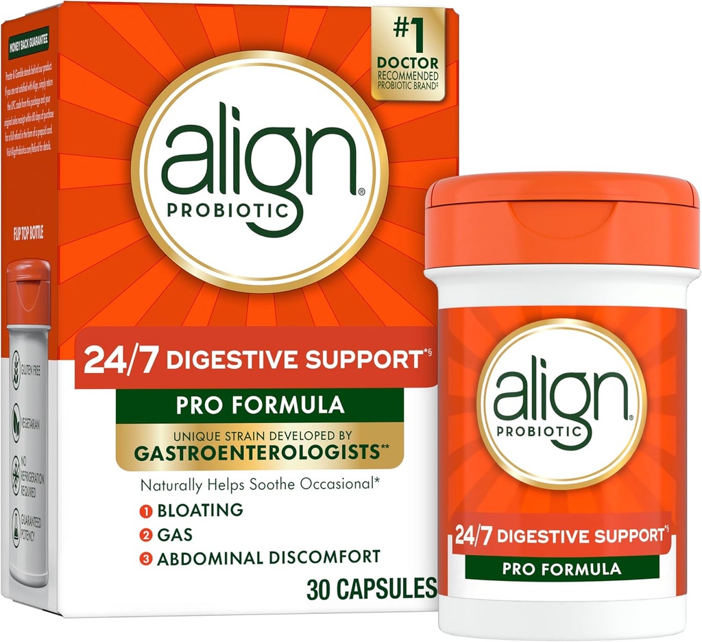 Ευθυγράμμιση Probiotic, Pro Formula, Probiotics για γυναίκες και άνδρες, Probiotics για Digestive Υγεία, άνδρες και γυναίκες Probiotic Κάψουλες Help Relieve Occasional Bloating & Gas*, 30 Κάψουλες