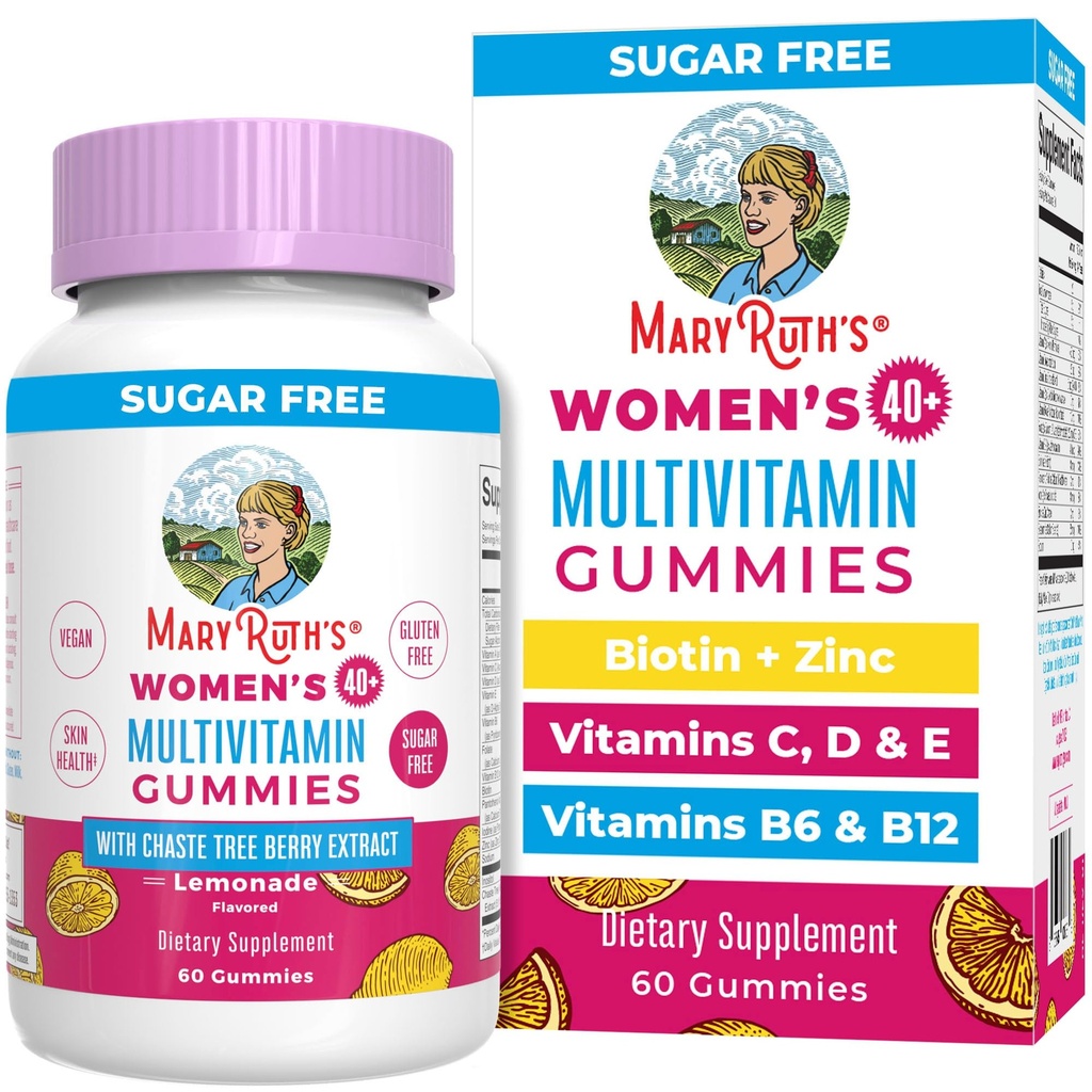 MaryRuth Organics, Sugar Free, Vegan Vitamin Gummy, Immune Support Daily Multivitamin + Chasteberry, Hair, Skin and Nail for Women, 60, Pack of 1