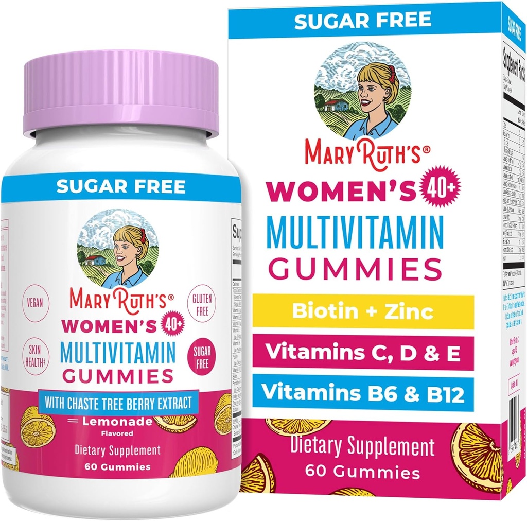MaryRuth Organics, Sugar Free, Vegan Vitamin Gummy, Immune Support Daily Multivitamin + Chasteberry, Hair, Skin and Nail for Women, 60, Pack of 1