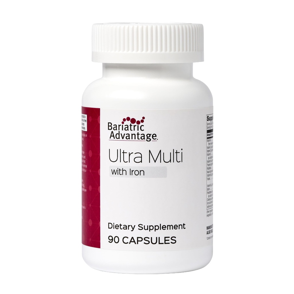 Bariatrik Avantajı Demir ile Ultra Multivitamin - Demir ile Ultra Multivitamin - Capsule Format Multivitamin - B Vitaminleri Tam Kompleks - Chromium & More - 90 Capsules