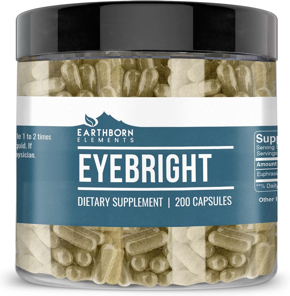 Earthborn Elements Eyebright 200 Capsules, Pure & Undiled, Hayır Katkıları
