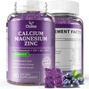 D3 & K2-High Abvitamin Magnezyum Glycinate-Muscles, Immune & Sleep Support-Sugar Free- Blueberry Flavored (1 Pack)