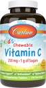 Carlson - Παιδική Μασώμενη Βιταμίνη C, 250 mg, 1 g Σάκχαρων, Ανοσολογική Υποστήριξη & Βέλτιστη Ευεξία, Αντιοξειδωτικό, Tangerine, 120 χορτοφαγικά δισκία