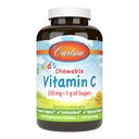 Carlson - Kid'in Chewable Vitamin C, 250 mg, 1 g Sugars, Immune Support & Optimal Wellness, Antioksi, Tangerine, 120 Vegetarian Tabletler