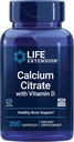 Life Extensionuba Citrate with Vitamin D, Super-absorbable Food to Support Optimal Bone Health, Gluten-Free, Non-GMO, 200 Capsules