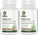 Kadınlar ve Erkekler için Probiyotikler - 200 Milyar CFU 12 Strains Probiyotik for Digestive Immune & Gut Health, Organik Prebiyotik Raf Stable Probiyotik Supplement for Bloating 120 Capsules