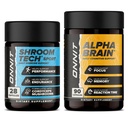 ONNIT Premium Alpha Brain Sche - Nootropic Brain Supplement (90 Count) Focus, Concentration & Memory + Shroom Tech Sport for Egzersiz, Energy & Cardiovascular Performansı (28 Count)