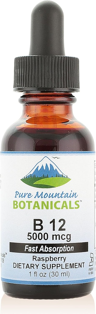 Saf Dağ Botanikleri B12 Vitamin 5000 mcg – Kosher B12 Doğal Berry Flavor ile 1oz Şişede Çıkıyor