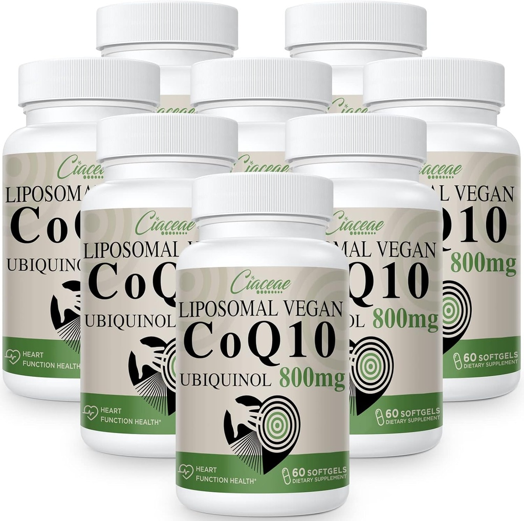 Liposomal CoQ10 800 mg Ubiquinol Softgel, Max Abxia Ubiquinol Coenzyme Q10, Ubiquinol CoQ10 Supplement for Antioksi, Heart Function & Energy Production, Pure CoQ10 800 mg, 480 Vegan Softgels