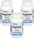 MAJOR MagDelay Magnezyum Klorid 64 mg - Gecikmiş-Release Supplement Magnezyum - Diyet Supplement - 60 Tablet (3 Paket)