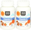 365 by Whole Foods Market, Kids Essentials Chewable Vitamin C, 90 Kont (Pack of 2)