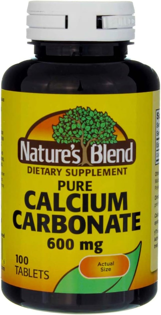 Nature`s Blend Calcium Carbonate 600mg Tablets 100 ct (pack of 2)