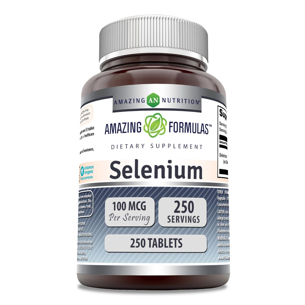 Amazing Formulas Selenium Supplement | 100 Mcg Per | 250 Tablet | Non-GMO | Gluten Free | Made in USA