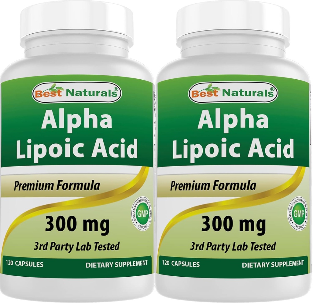 Best Naturals Alpha Lipoic Acid 300 mg 120 Κάψουλες (120 Count (Pack of 2))