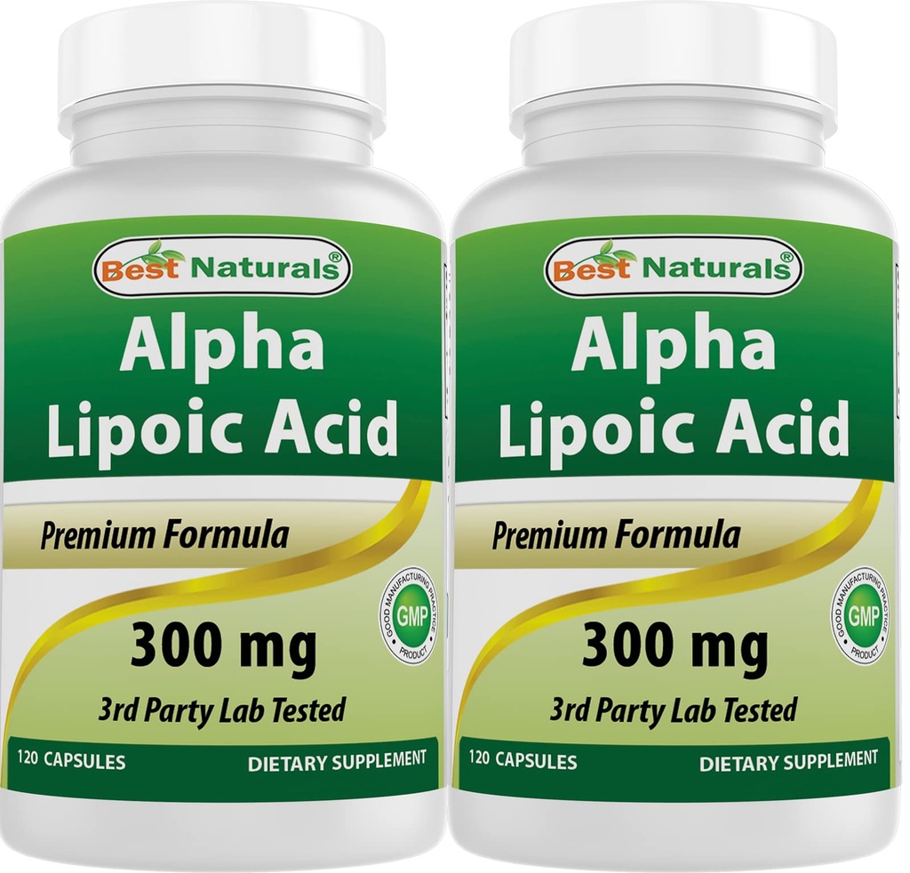 En İyi Doğallar Alpha Lipoic Acid 300 mg 120 Capsules (120 Kont (Pack of 2))