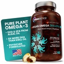 OmniBiotics Vegan Omega 3 DHA Supplement – MD-Cerated Prenatal Supplement with 8X More DHA Than Krill Oil, Fish-Free, Non-GMO – 60 Vegan Capsules