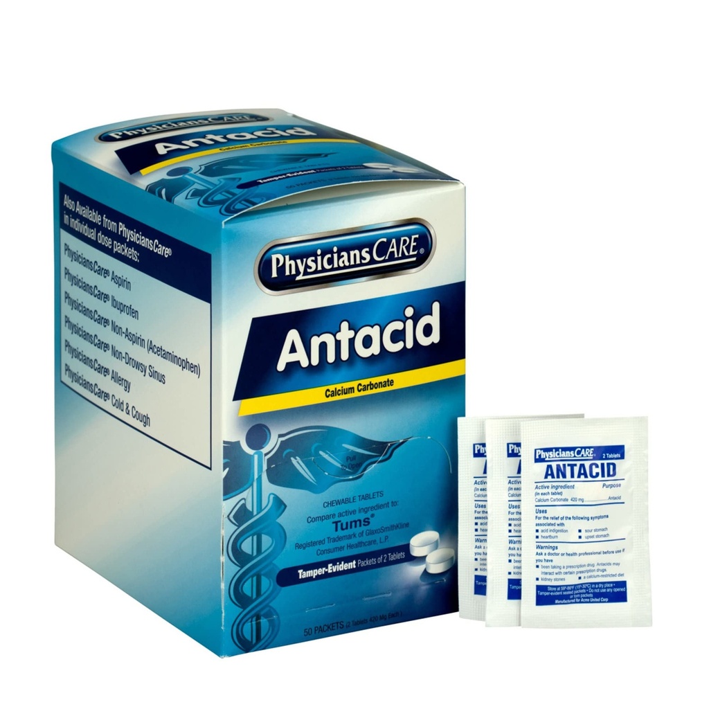 DoktorlarCare Antacid Heartburn İlaçları (Tums'a kıyasla), 50 İki Tablet, 420 mg