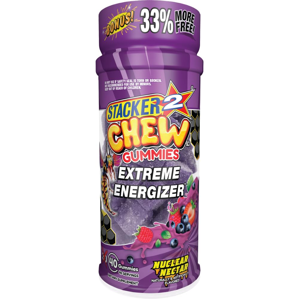 Stacker2 Chew: Extreme Energy - 40 Gummies Şişe